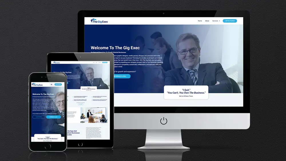 WORDPRESS WEBSITE DESIGN - The Gig Exec Website Design for Executive CEO Josh Perlman by Content & Design Services - www.contentndesign.com